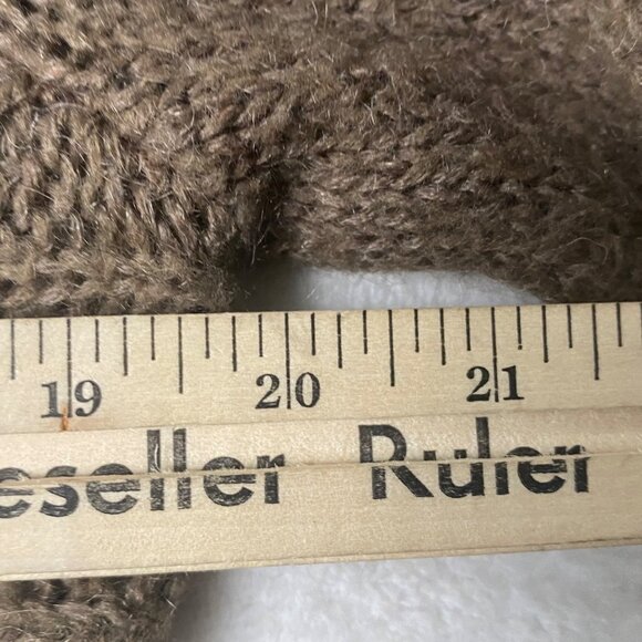 Moda International Brown Cable Knit Sweater Women Medium Mohair Wool Blend - Picture 5 of 7